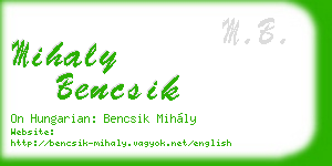 mihaly bencsik business card